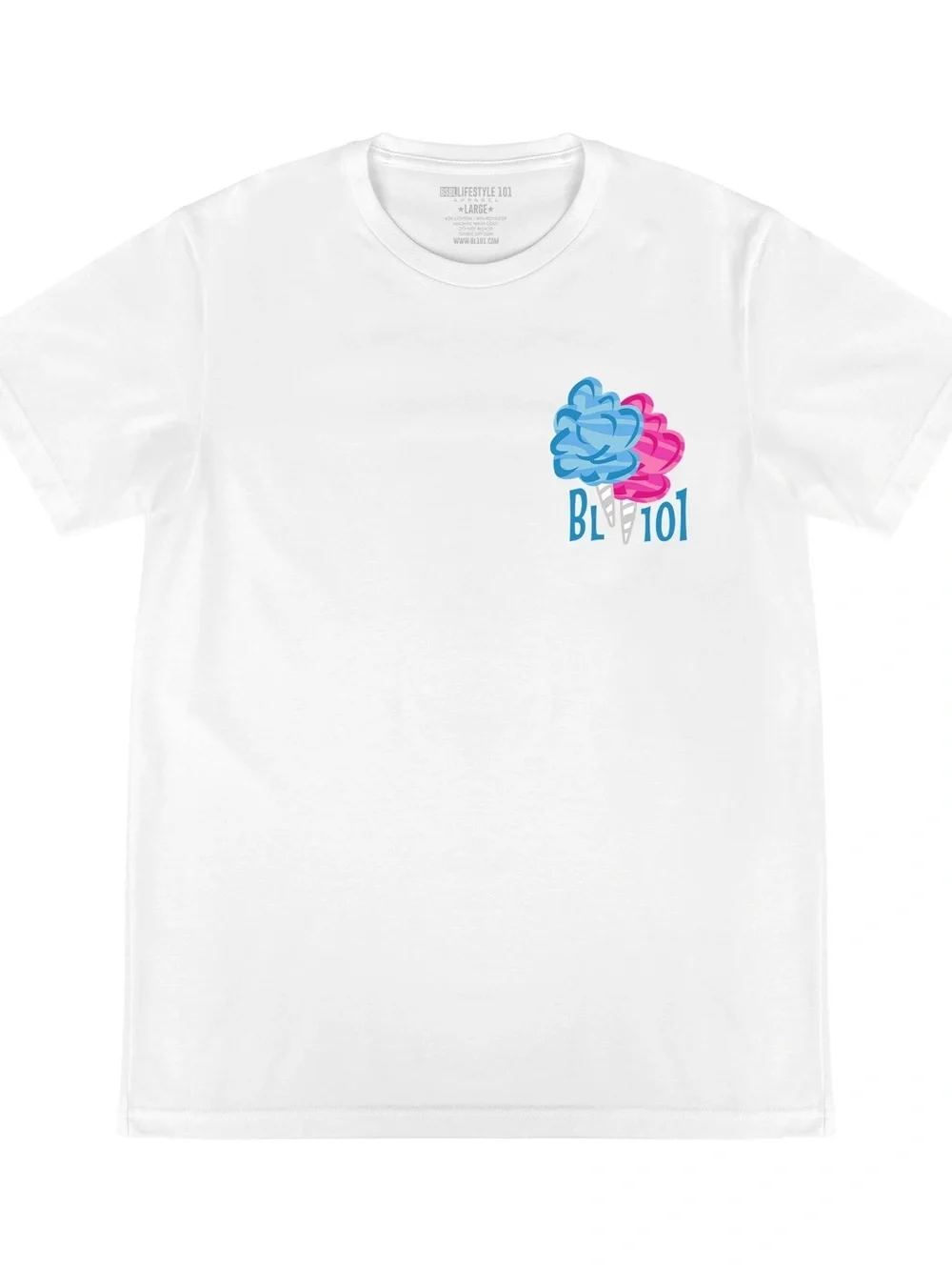 New Baseball Lifestyle 101 Home Run Sugar Tee Boys XL Cotton Candy White Summer